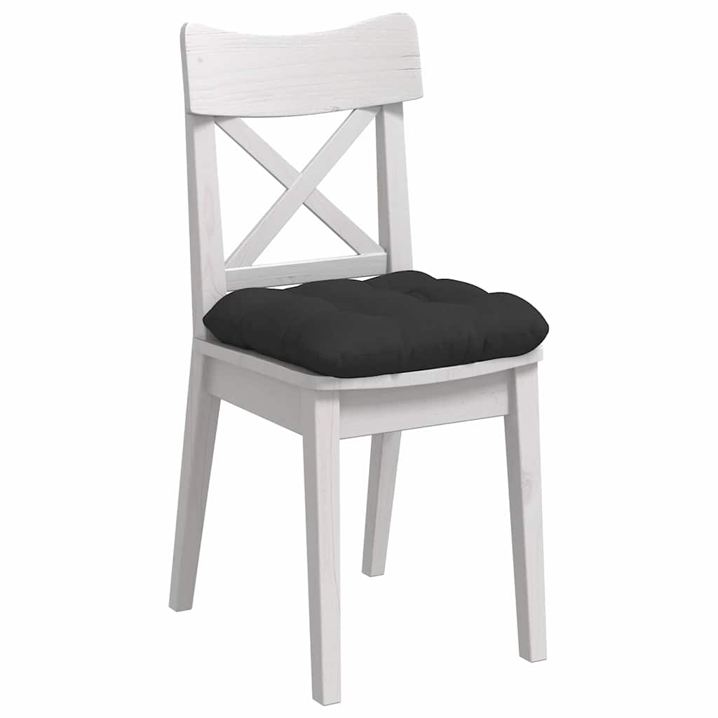 vidaXL Coussins de chaise 4 pcs Noir 40 x 40 cm Tissu microfibre