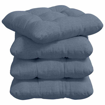 vidaXL Coussins de chaise 4 pcs Bleu 40 x 40 cm Velours côtelé