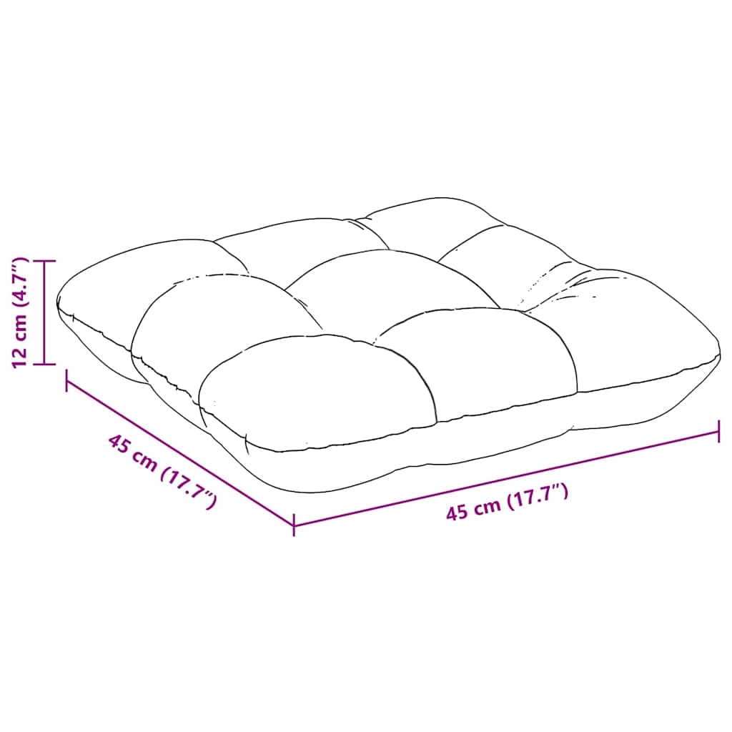 vidaXL Coussins de chaise 4 pcs Vert foncé 45 x 45 x 12 cm Tissu