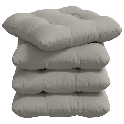 vidaXL Coussins de chaise 4 pcs Gris clair 45 x 45 cm Tissu microfibre