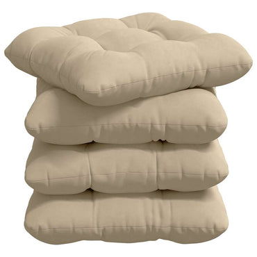 vidaXL Sitzkissen 4 pcs Creme 45 x 45 cm Mikrofaserstoff