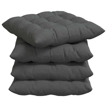 vidaXL Sitzkissen 4 pcs Dunkelgrau 40 x 40 x 6 cm Stoff