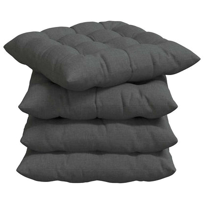 vidaXL Sitzkissen 4 pcs Dunkelgrau 40 x 40 x 6 cm Stoff