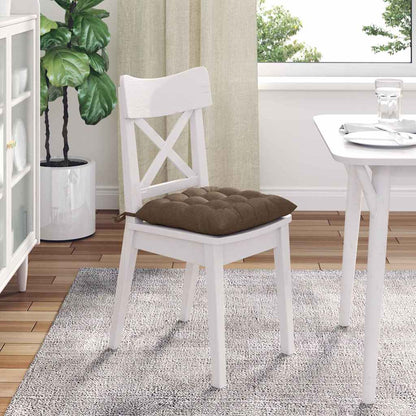 vidaXL Coussins de chaise 4 pcs Marron 40 x 40 x 6 cm Tissu