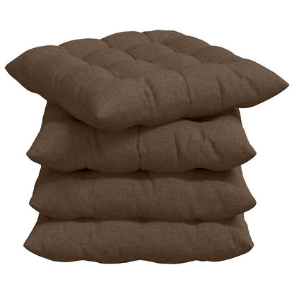 vidaXL Coussins de chaise 4 pcs Marron 40 x 40 x 6 cm Tissu