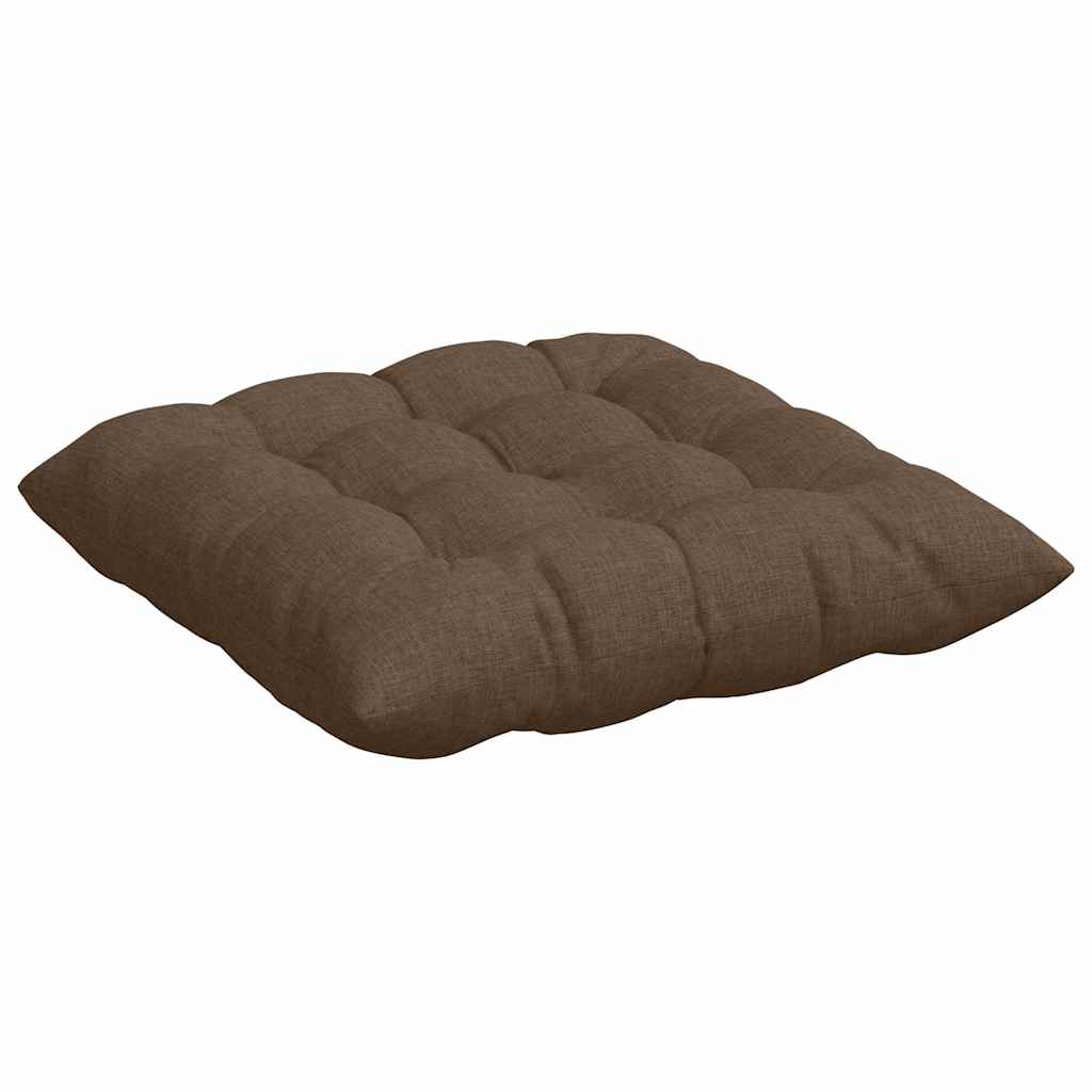 vidaXL Coussins de chaise 4 pcs Marron 40 x 40 x 6 cm Tissu