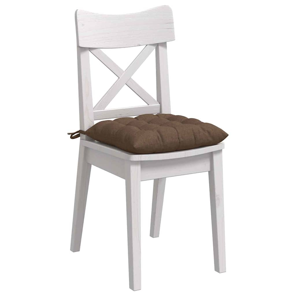 vidaXL Coussins de chaise 4 pcs Marron 40 x 40 x 6 cm Tissu