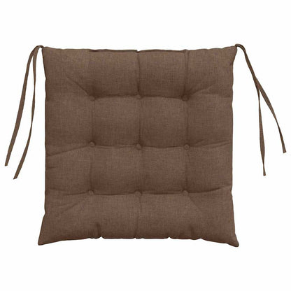 vidaXL Coussins de chaise 4 pcs Marron 40 x 40 x 6 cm Tissu