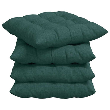 vidaXL Sitzkissen 4 pcs Dunkelgrün 40 x 40 x 6 cm Stoff