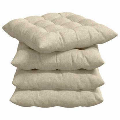 Sitzkissen 4 pcs Creme 40 x 40 x 6 cm Stoff