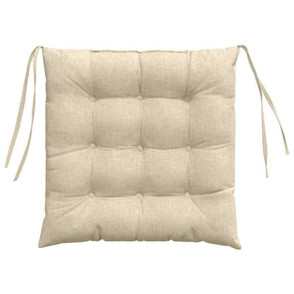 Sitzkissen 4 pcs Creme 40 x 40 x 6 cm Stoff