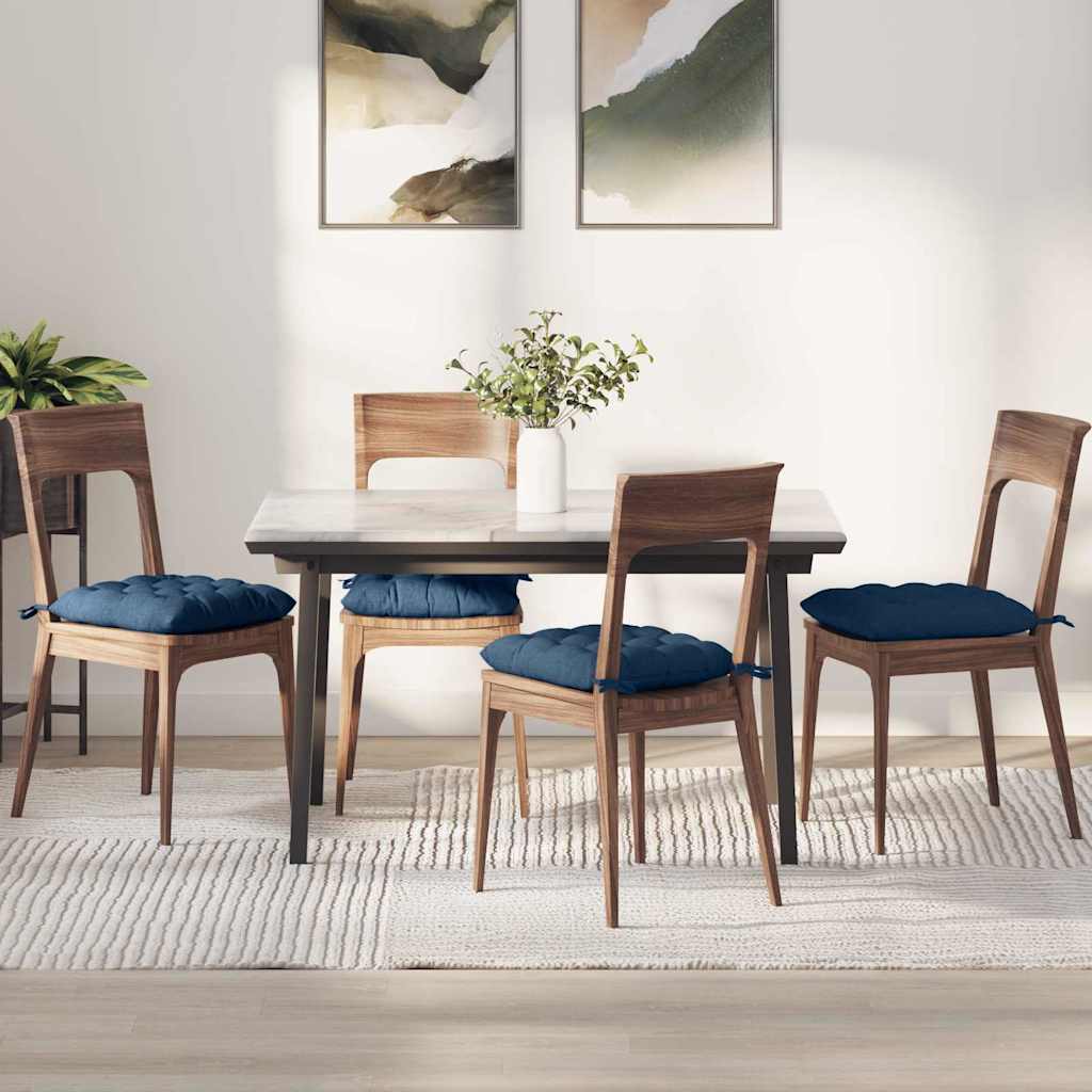 vidaXL Sitzkissen 4 pcs Blau 40 x 40 x 6 cm Stoff