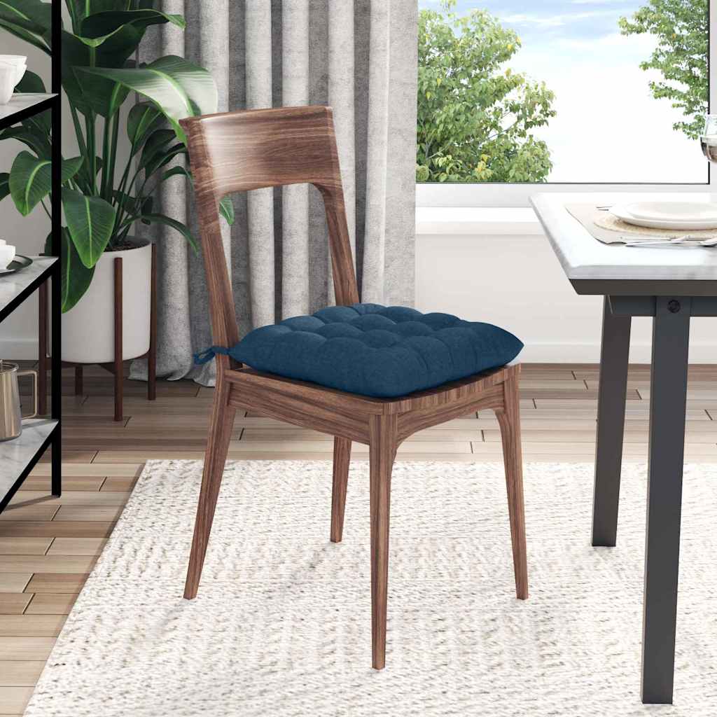 vidaXL Sitzkissen 4 pcs Blau 40 x 40 x 6 cm Stoff