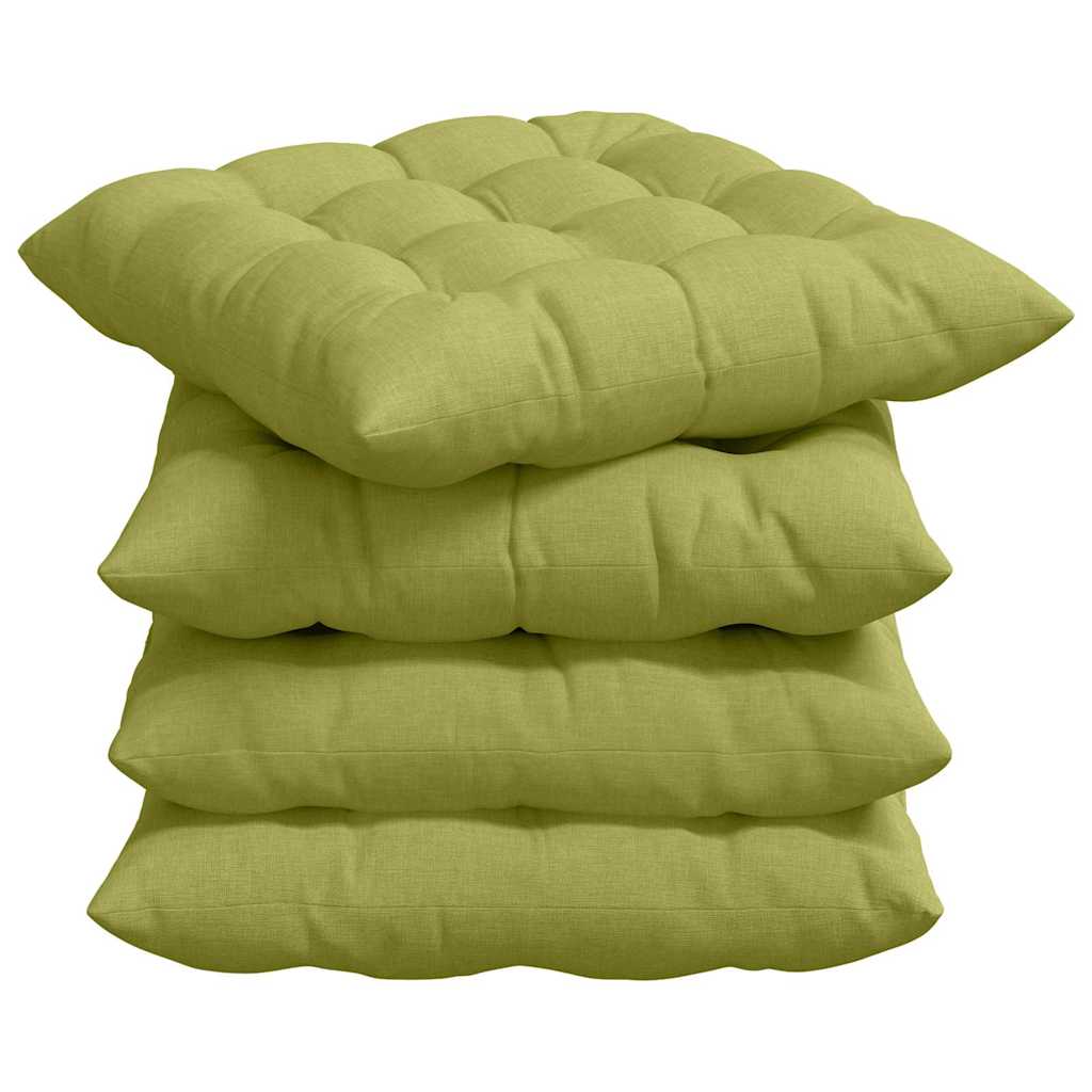 vidaXL Sitzkissen 4 pcs Hellgrün 40 x 40 x 6 cm Stoff