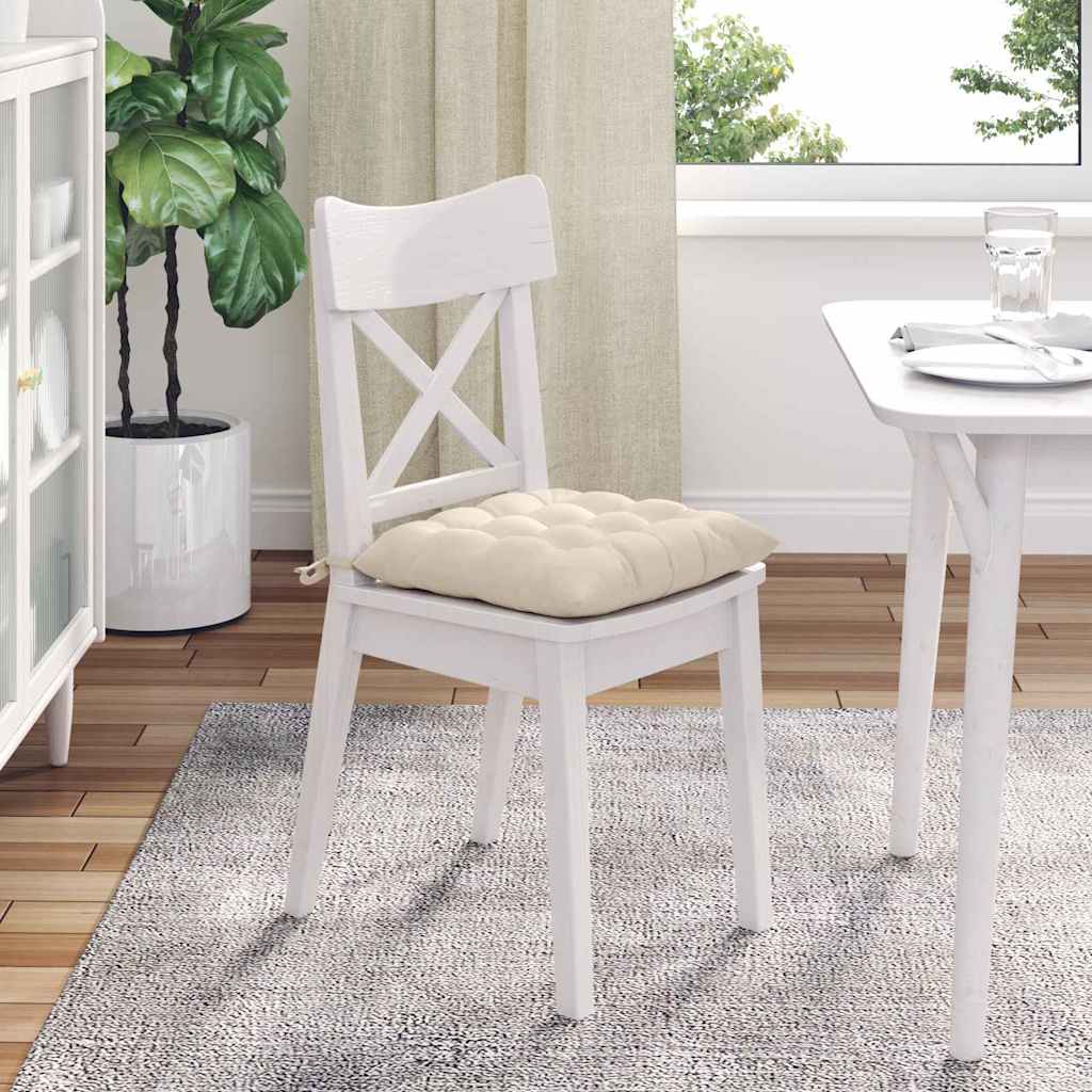 vidaXL Coussins de chaise 4 pcs Beige 40 x 40 x 6 cm Microfibre