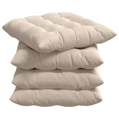 vidaXL Coussins de chaise 4 pcs Beige 40 x 40 x 6 cm Microfibre