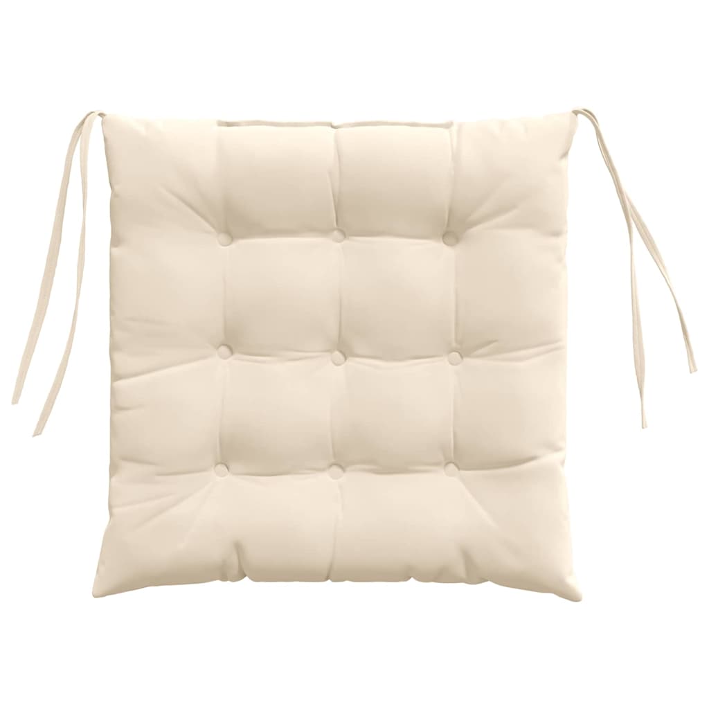 vidaXL Coussins de chaise 4 pcs Beige 40 x 40 x 6 cm Microfibre