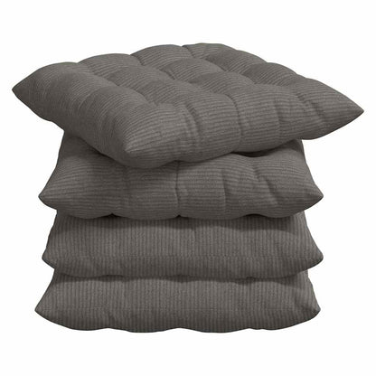 vidaXL Coussins de chaise 4 pcs Gris clair 40 x 40 x 6 cm Velours côtelé