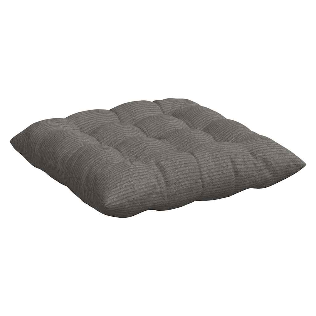 vidaXL Coussins de chaise 4 pcs Gris clair 40 x 40 x 6 cm Velours côtelé