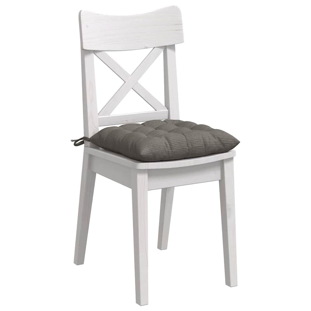vidaXL Coussins de chaise 4 pcs Gris clair 40 x 40 x 6 cm Velours côtelé