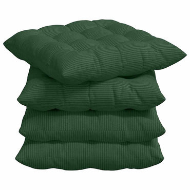 vidaXL Sitzkissen 4 pcs Dunkelgrün 40 x 40 x 6 cm Cordstoff