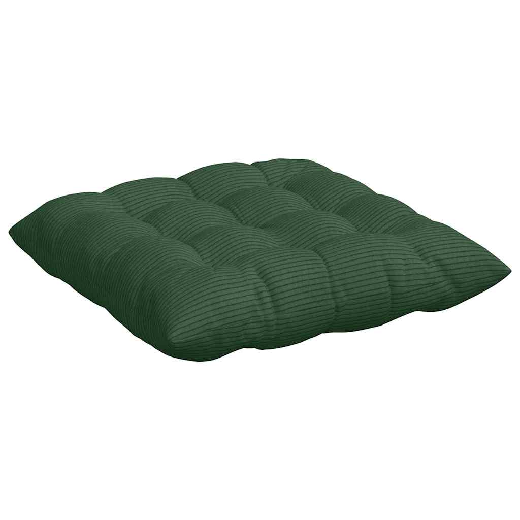 vidaXL Sitzkissen 4 pcs Dunkelgrün 40 x 40 x 6 cm Cordstoff
