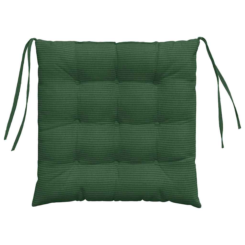 vidaXL Sitzkissen 4 pcs Dunkelgrün 40 x 40 x 6 cm Cordstoff