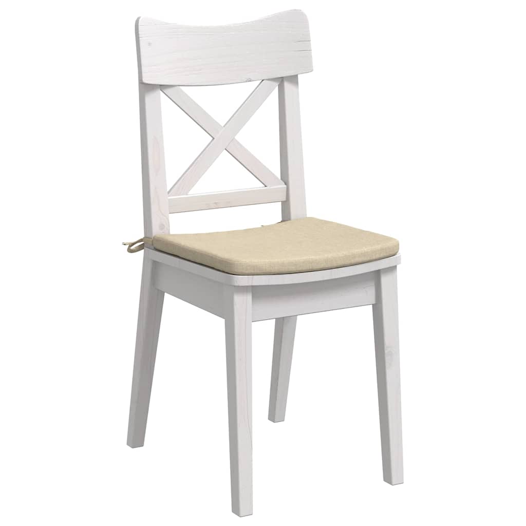 vidaXL Sitzkissen 4 pcs Creme 40 x 40 x 3 cm Stoff