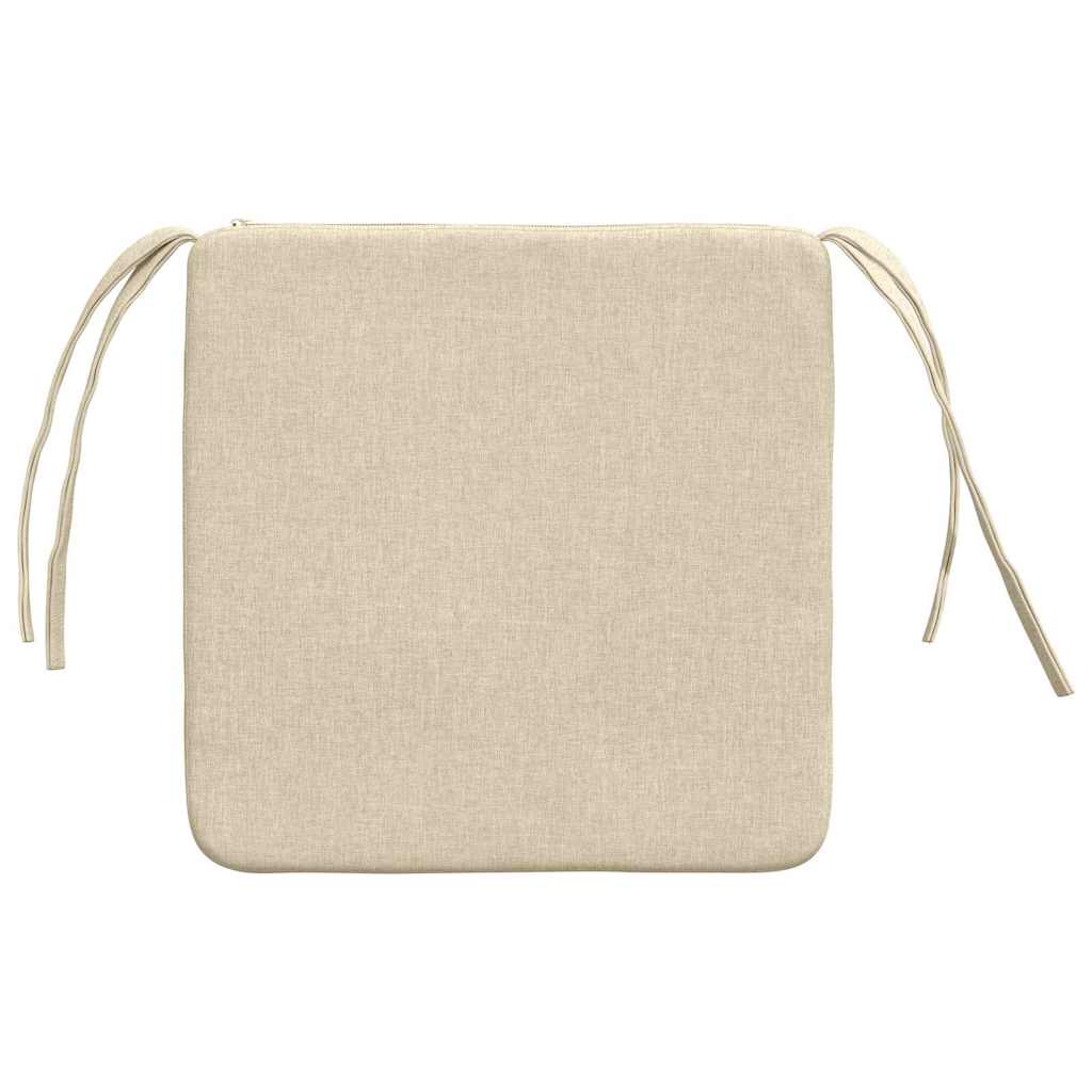 vidaXL Sitzkissen 4 pcs Creme 40 x 40 x 3 cm Stoff