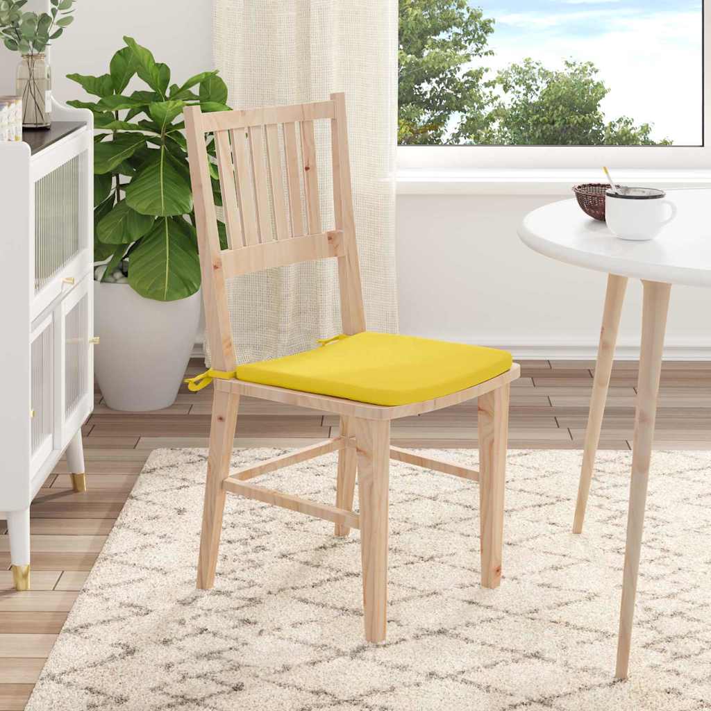 Sitzkissen 4 pcs Helles Gelb 40 x 40 x 3 cm Stoff