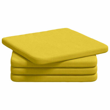 vidaXL Sitzkissen 4 pcs Helles Gelb 40 x 40 x 3 cm Stoff