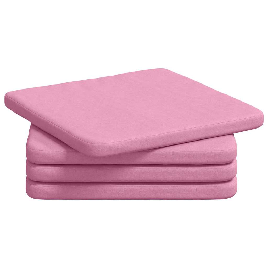 vidaXL Sitzkissen 4 Stück Rosa 40 x 40 x 3 cm Stoff