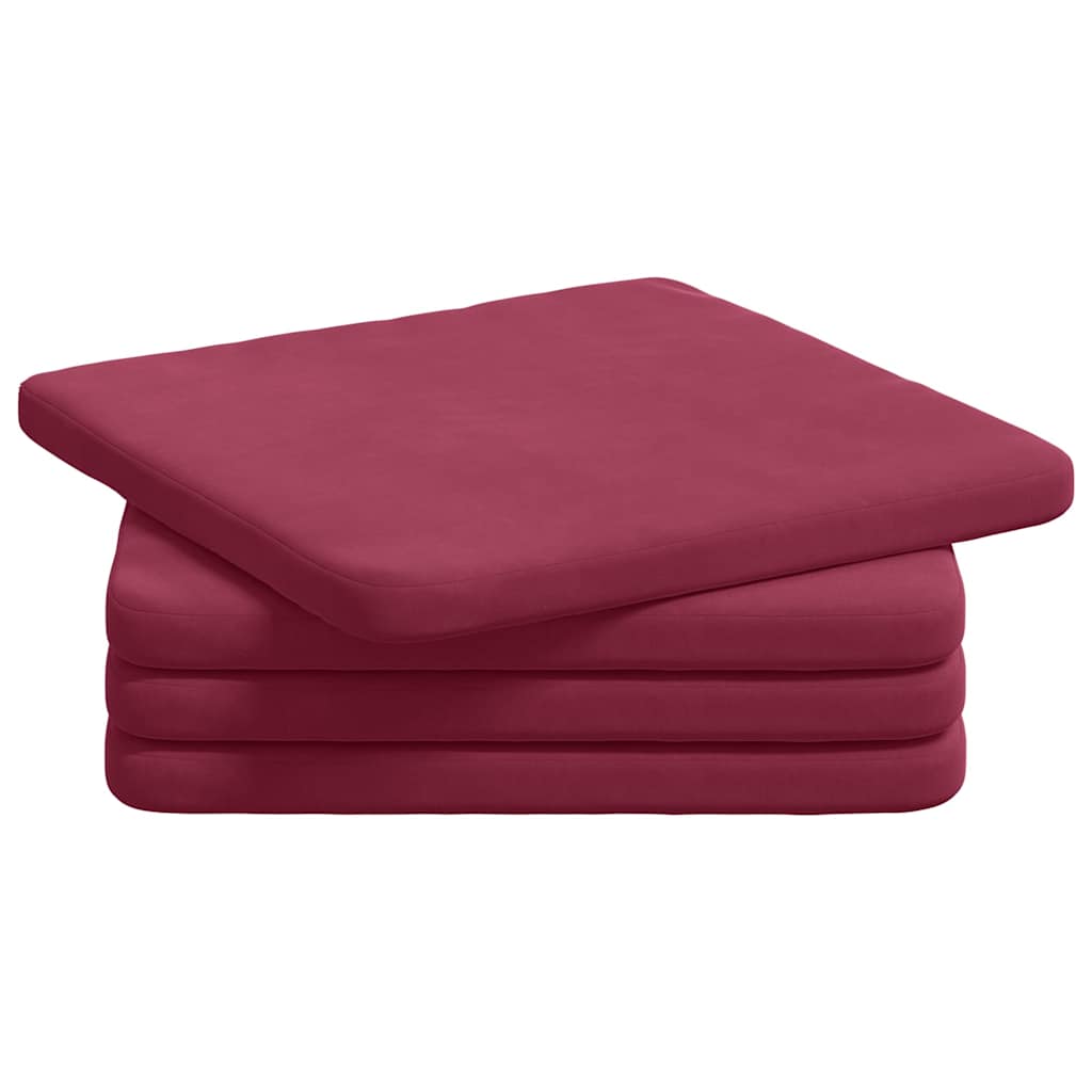 vidaXL Sitzkissen 4 pcs Weinrot 40 x 40 x 3 cm Samt