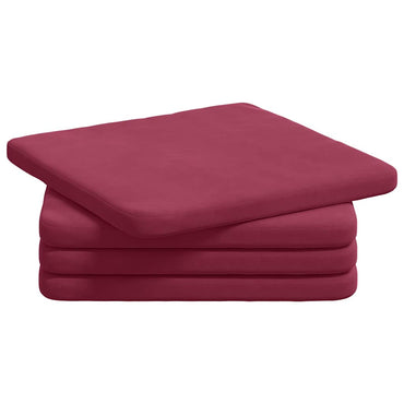vidaXL Sitzkissen 4 pcs Weinrot 40 x 40 x 3 cm Samt