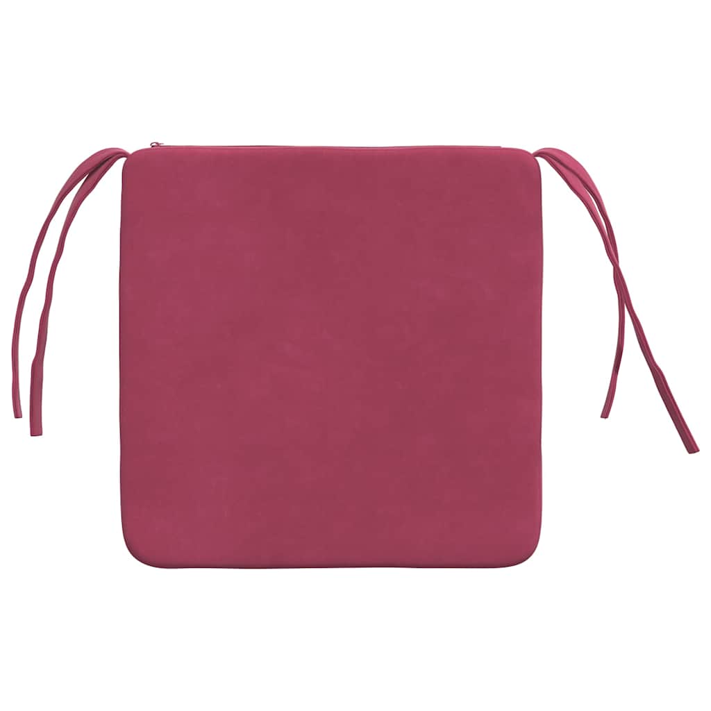 vidaXL Sitzkissen 4 pcs Weinrot 40 x 40 x 3 cm Samt