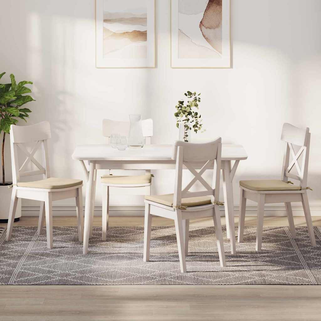 vidaXL Sitzkissen 4 pcs Creme 40 x 40 x 3 cm Mikrofaserstoff