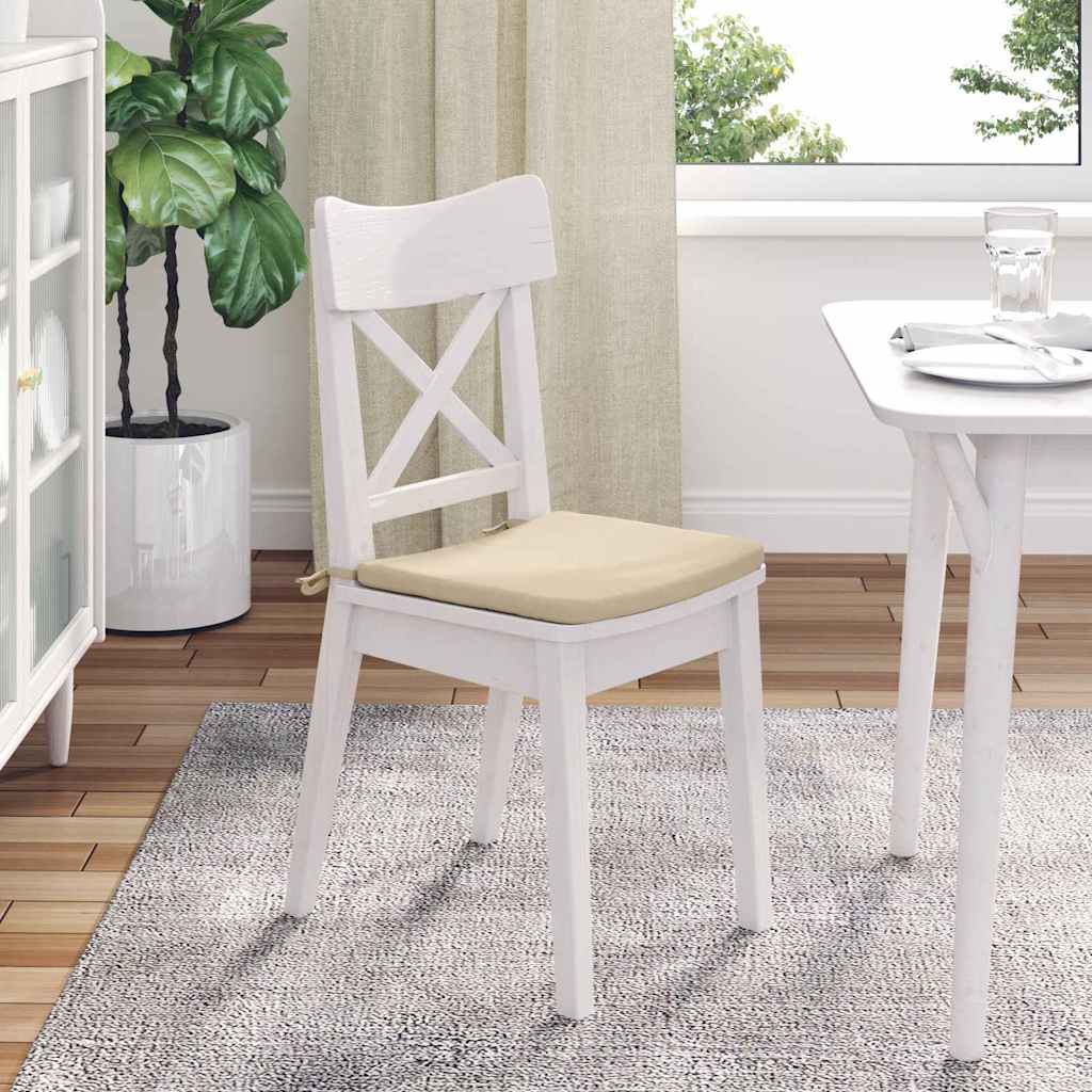 vidaXL Sitzkissen 4 pcs Creme 40 x 40 x 3 cm Mikrofaserstoff