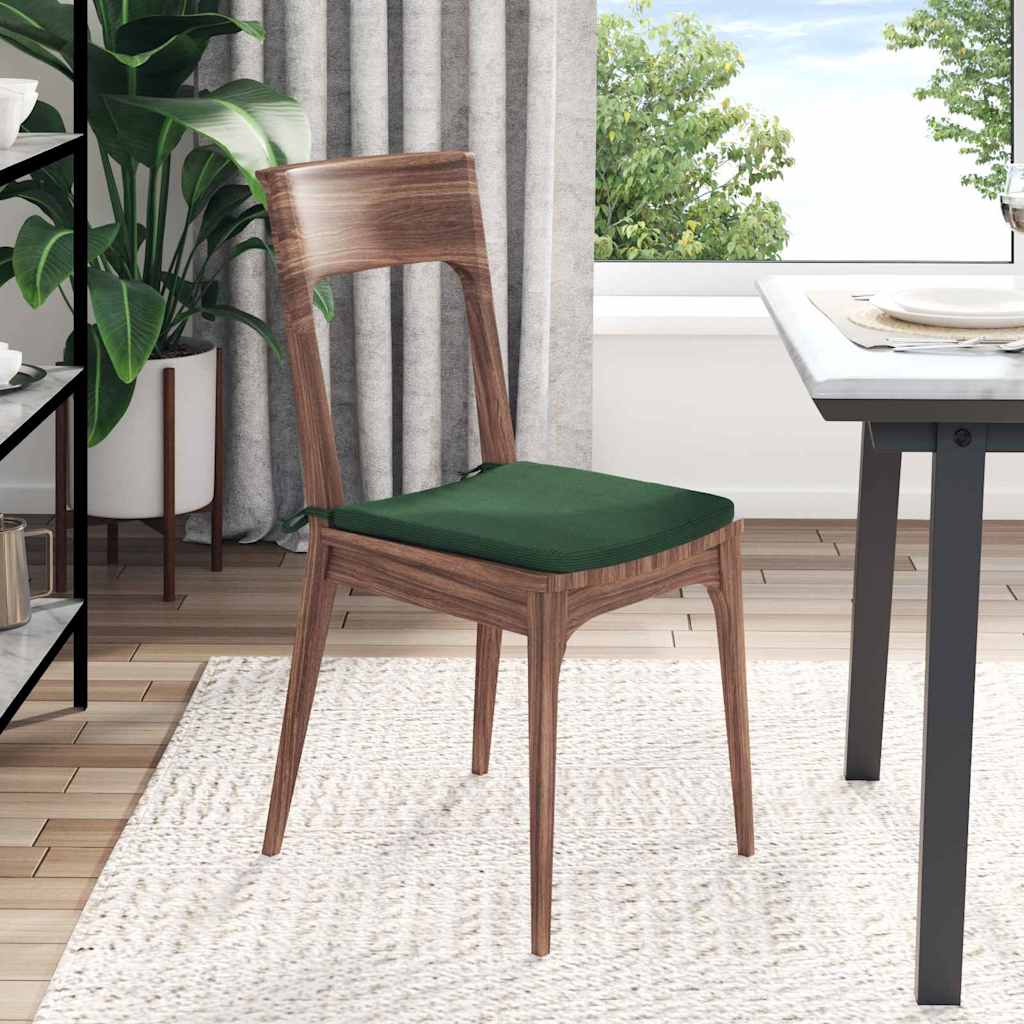 vidaXL Sitzkissen 4 pcs Dunkelgrün 40 x 40 x 3 cm Cordstoff