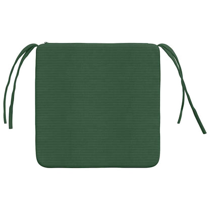 vidaXL Sitzkissen 4 pcs Dunkelgrün 40 x 40 x 3 cm Cordstoff