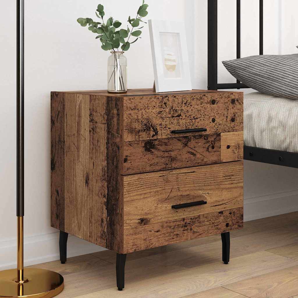 vidaXL Nachttisch 2 pcs Altholz 40 x 35 x 47,5 cm Holzwerkstoff