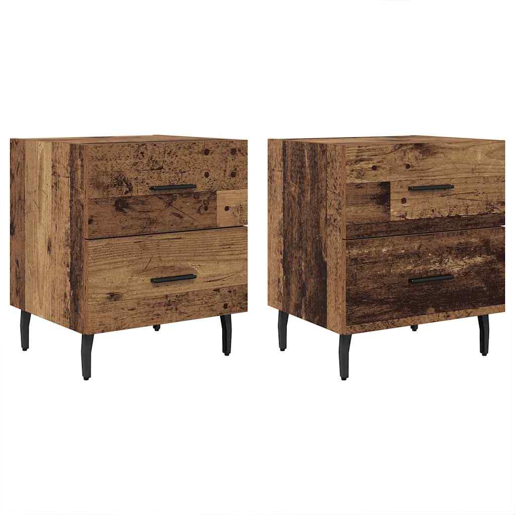 vidaXL Nachttisch 2 pcs Altholz 40 x 35 x 47,5 cm Holzwerkstoff