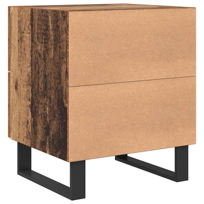 vidaXL Nachttisch 2 pcs Altholz und Schwarz 40 x 35 x 47,5 cm