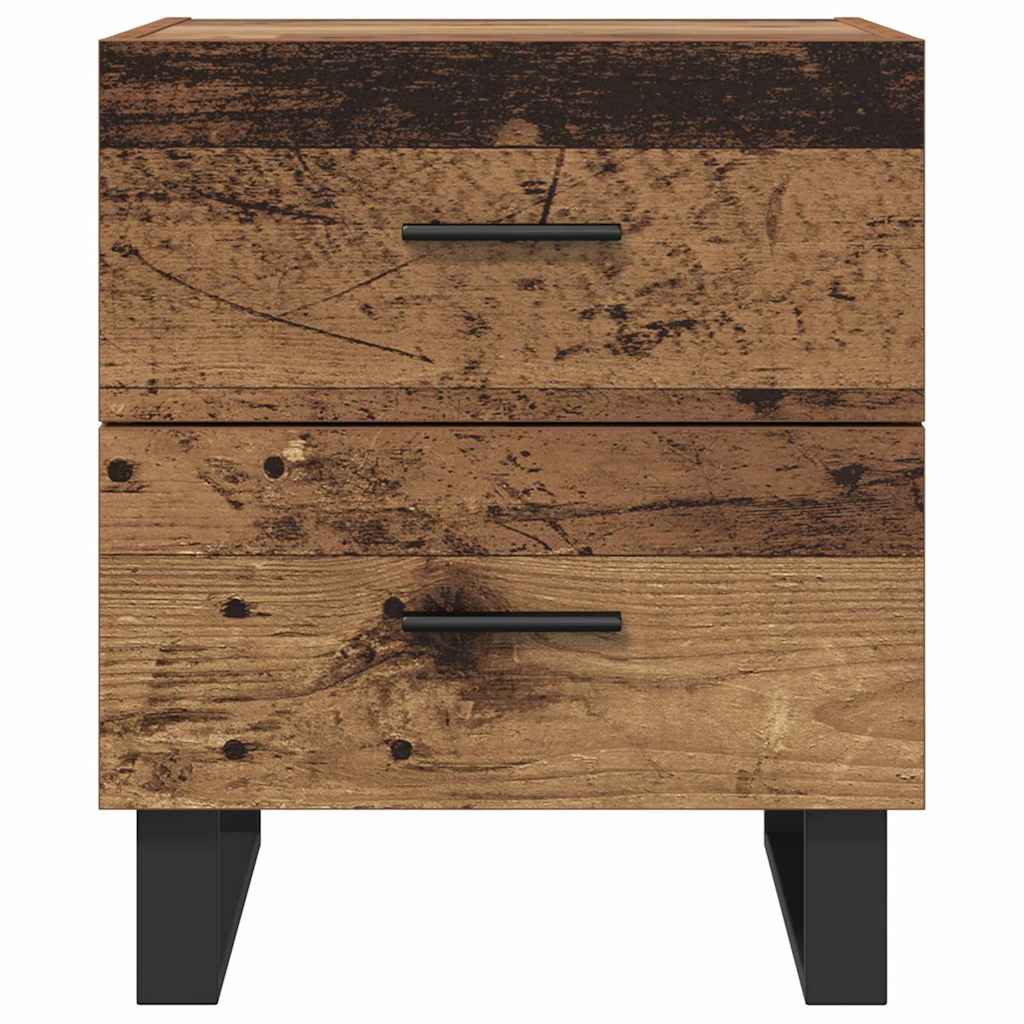vidaXL Nachttisch 2 pcs Altholz und Schwarz 40 x 35 x 47,5 cm