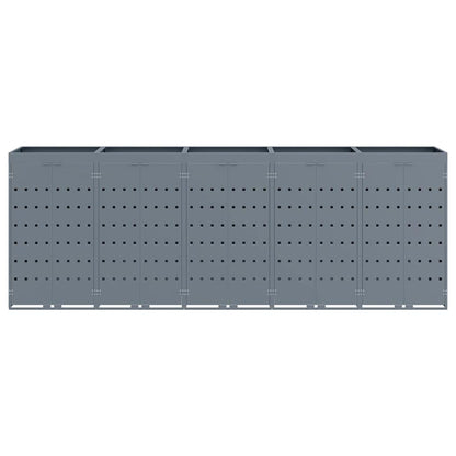 Wagenmüllbehälter für 5 Behälter Hellgrau 340 x 77,5 x 121,5 cm