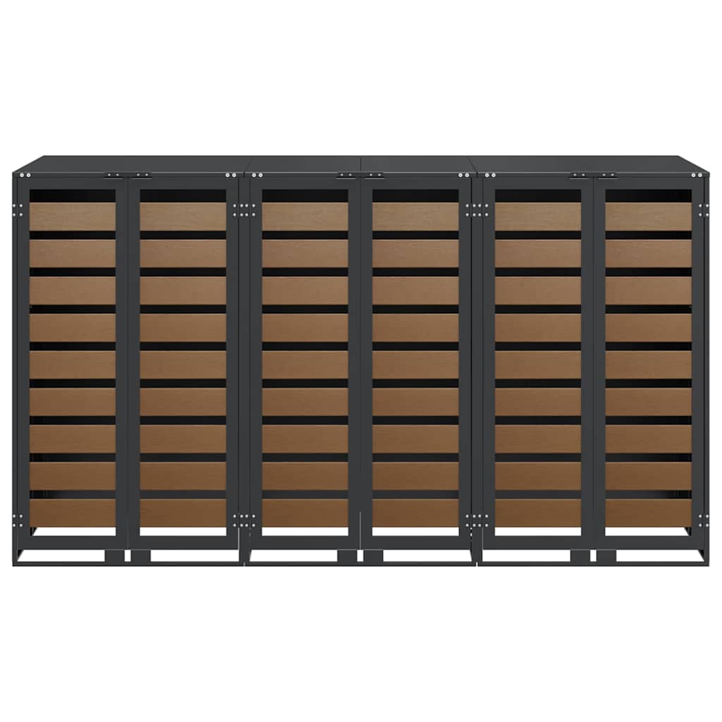 Wagenmüllbehälter für 3 Behälter 204 x 77,5 x 115,5 cm Stahl