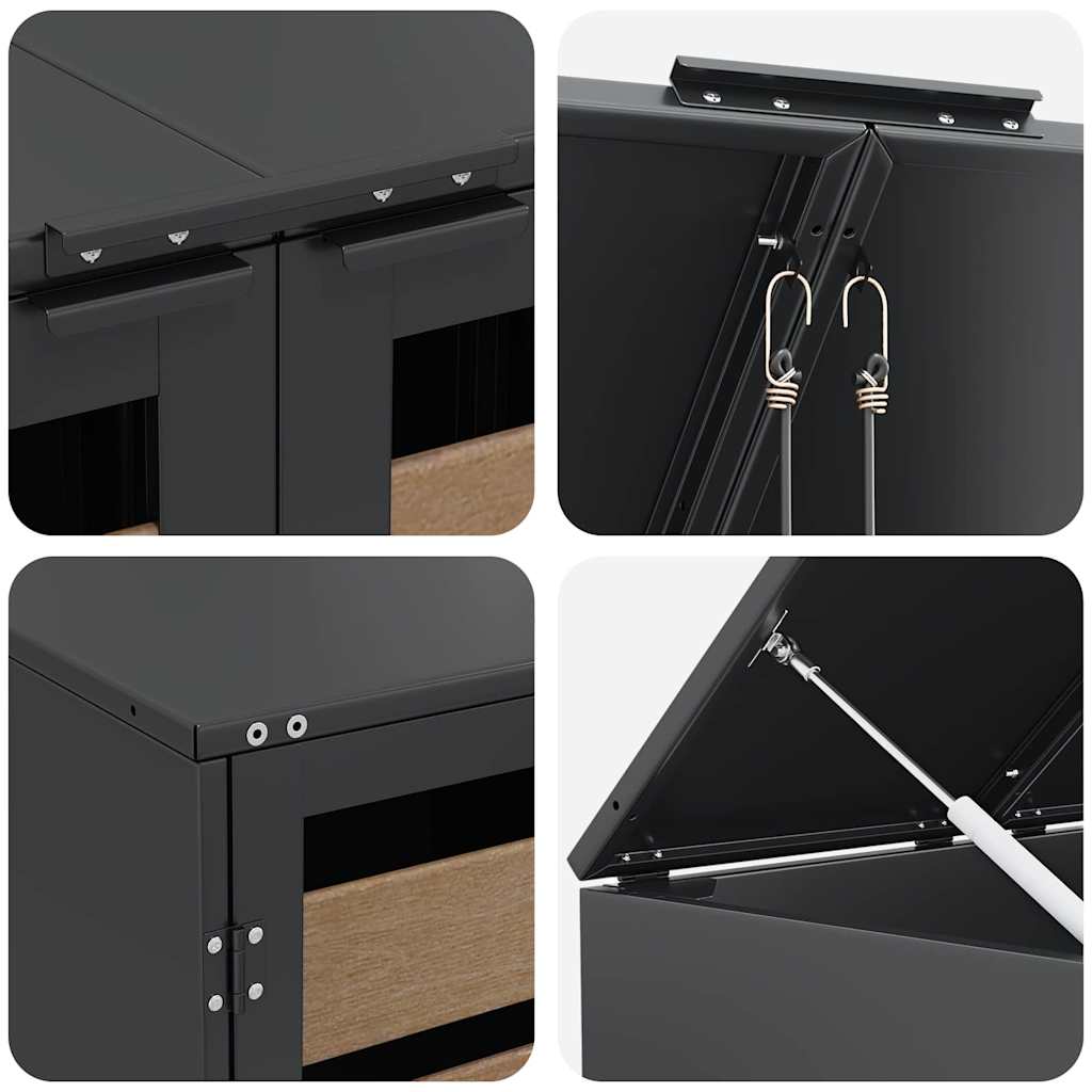 Wagenmüllbehälter für 5 Behälter 340 x 77,5 x 115,5 cm Stahl