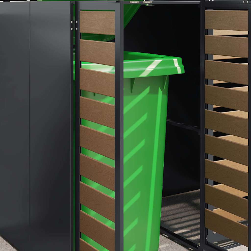 Wagenmüllbehälter für 5 Behälter 340 x 77,5 x 115,5 cm Stahl