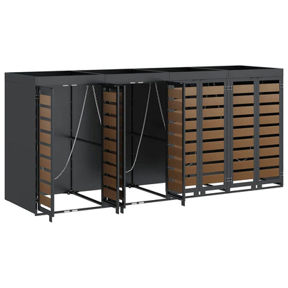 Wagenmüllbehälter für 4 Behälter 272 x 77,5 x 121,5 cm Stahl