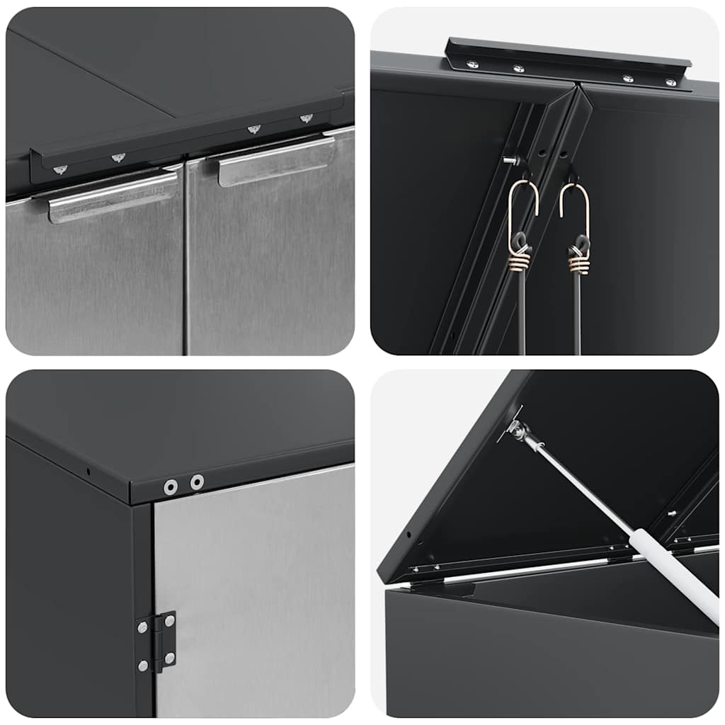 Wagenmüllbehälter für 3 Behälter 204 x 77,5 x 115,5 cm Stahl