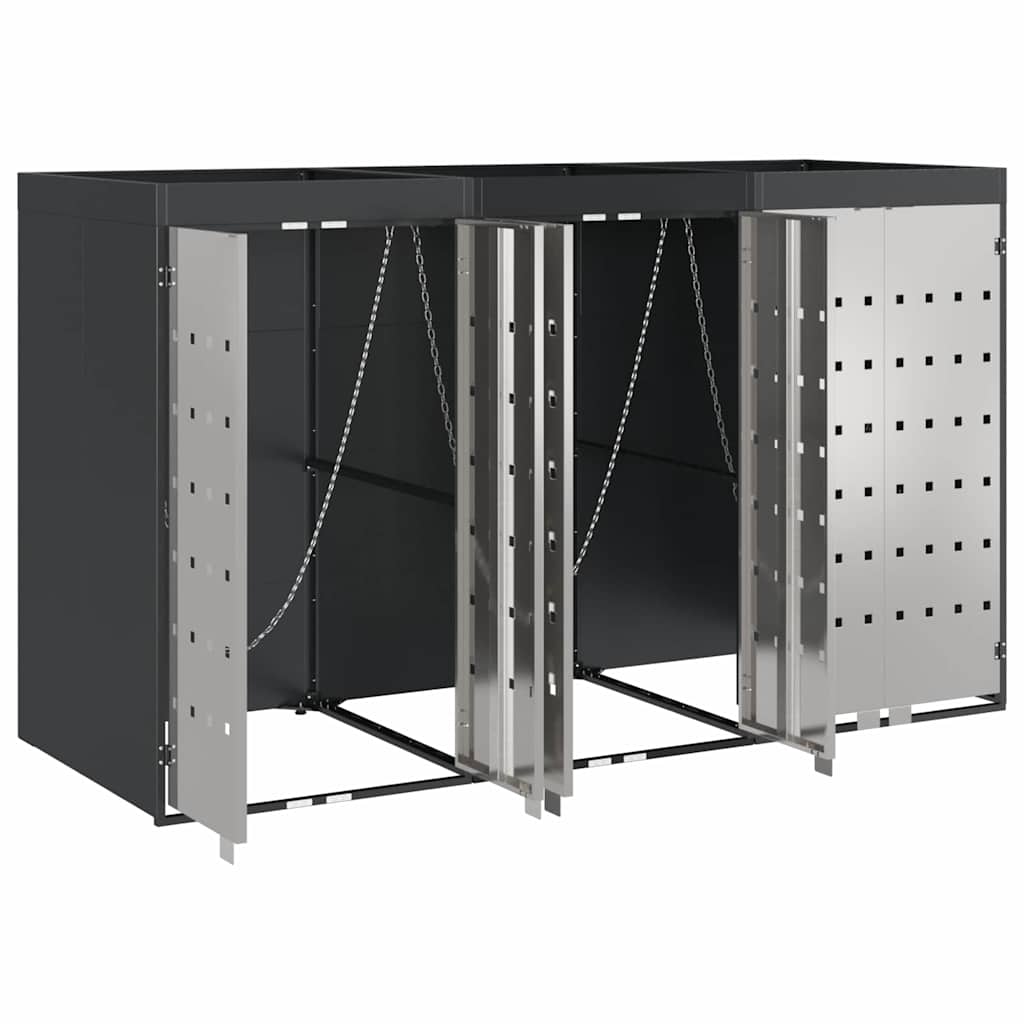 Wagenmüllbehälter für 3 Behälter 204 x 77,5 x 121,5 cm Stahl